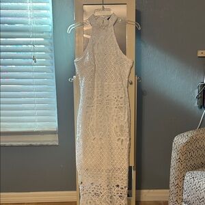 CBR White Lace Backless Dress